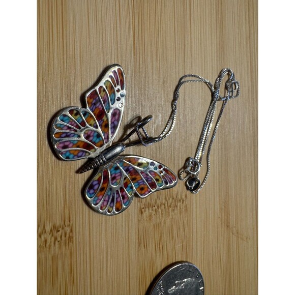.925 Butterfly Necklace by Adina Plastelina w/ 16" Chain - Picture 4 of 4